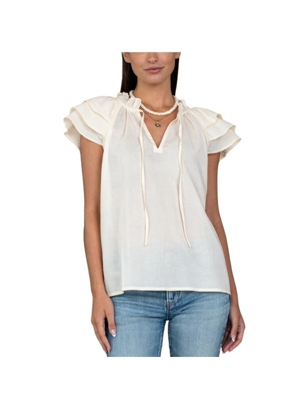 Olivia James The Label Astrid Top Cream Small